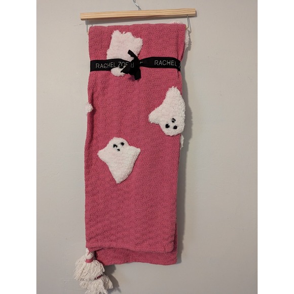 Rachel Zoe Dark Pink Ghost Blanket TikTok Viral Throw Halloween NWT - Picture 5 of 7